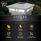 Classy Caps 6-in x 6-in 10-Lumen 1-Watt White Solar LED Outdoor Post Cap Light (2700 K)