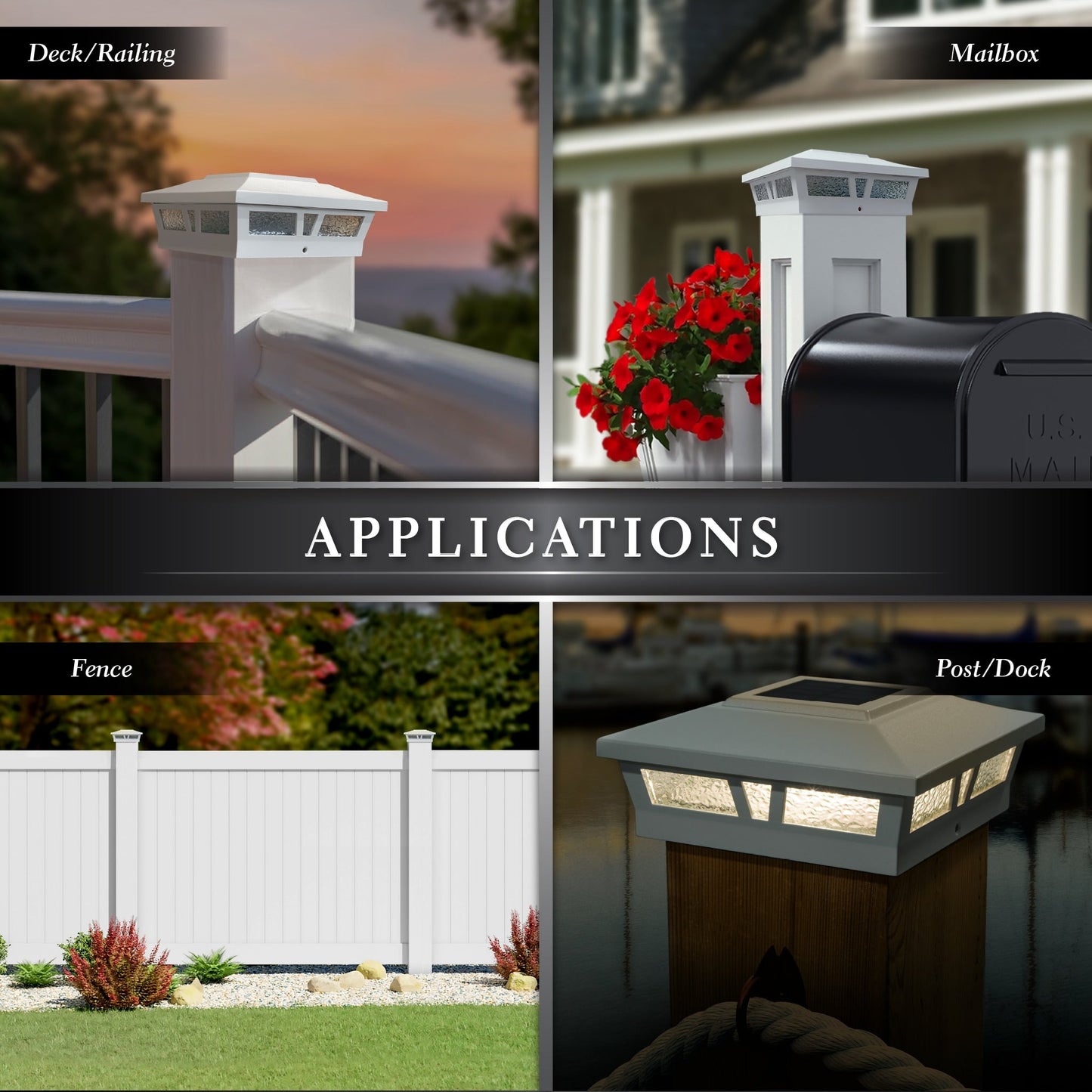 Classy Caps 6-in x 6-in 10-Lumen 1-Watt White Solar LED Outdoor Post Cap Light (2700 K)