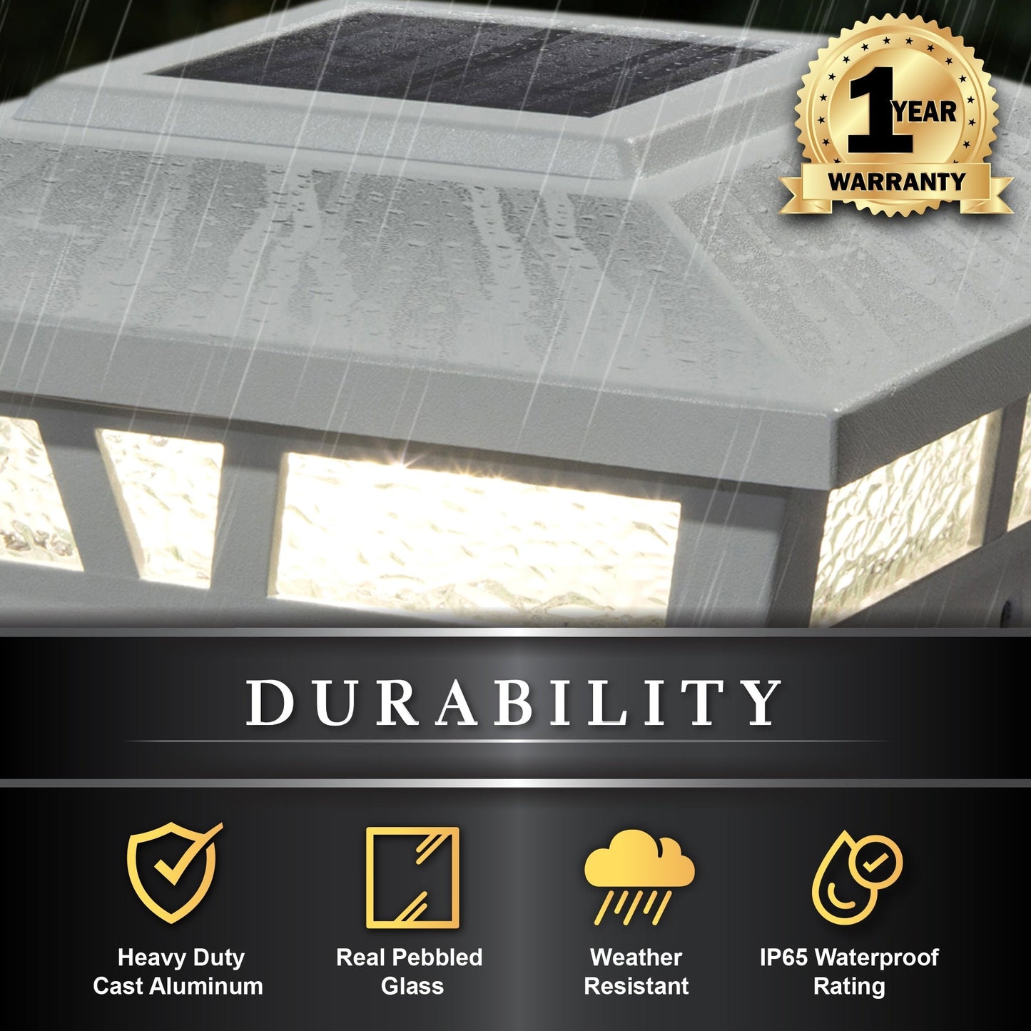 Classy Caps 6-in x 6-in 10-Lumen 1-Watt White Solar LED Outdoor Post Cap Light (2700 K)