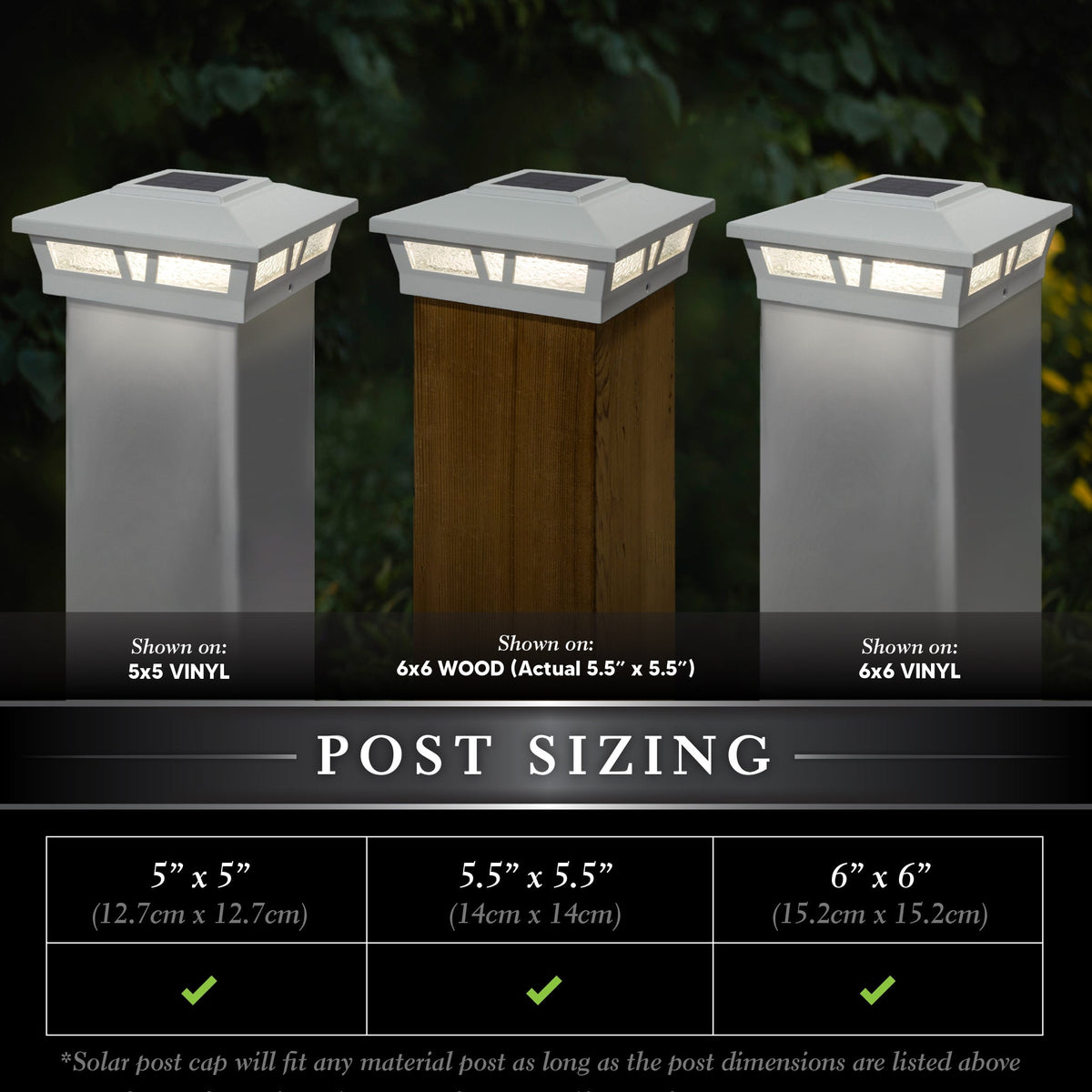 Classy Caps 6-in x 6-in 10-Lumen 1-Watt White Solar LED Outdoor Post Cap Light (2700 K)