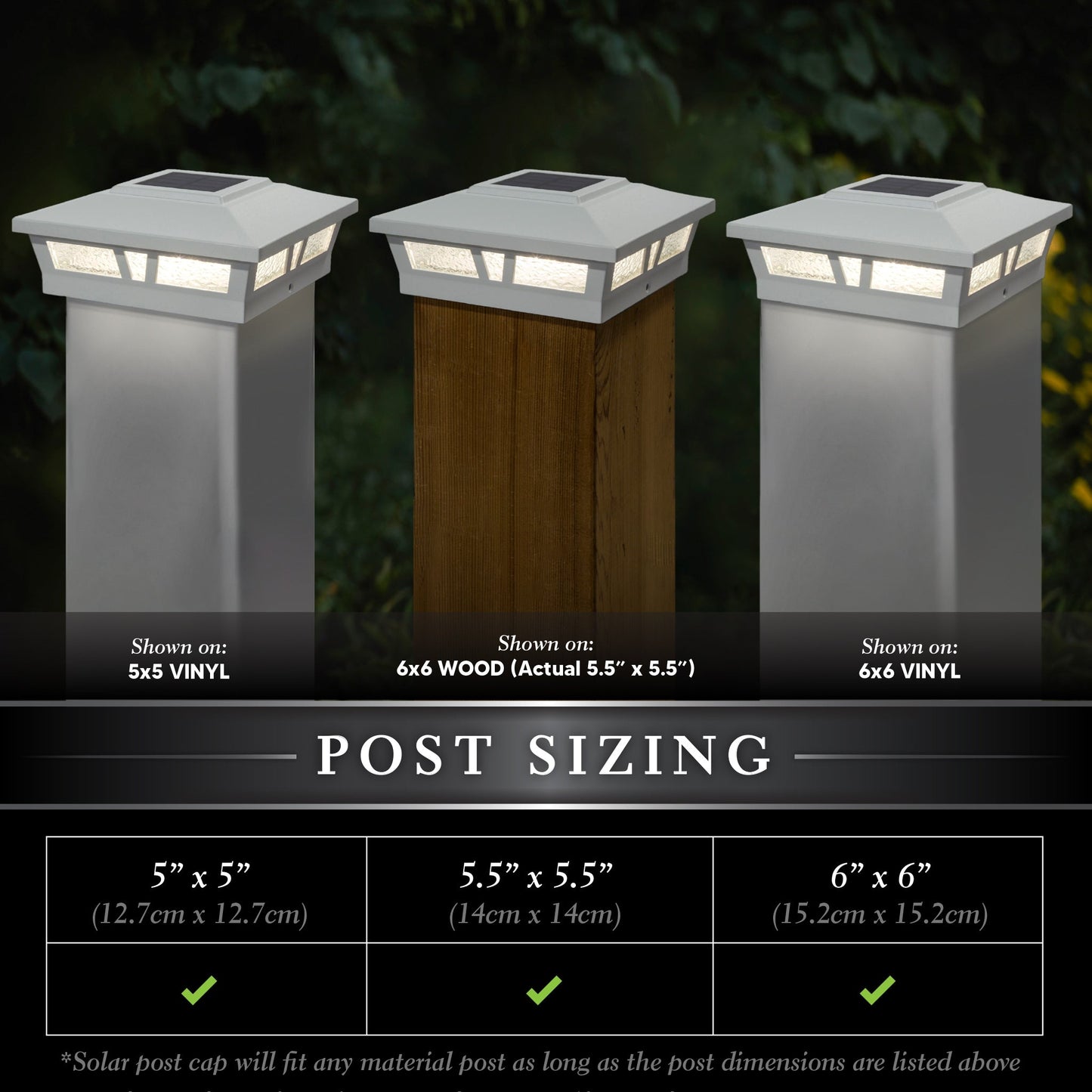 Classy Caps 6-in x 6-in 10-Lumen 1-Watt White Solar LED Outdoor Post Cap Light (2700 K)