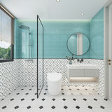 Giorbello Classic Premium Teal 6-in x 12-in Glossy Glass Subway Wall Tile (5-sq. ft/ Carton)
