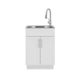 All-in-One 24.125 in. x 21.375 in. x 35 in. Stainless Steel Laundry Sink with Faucet and Storage Cabinet