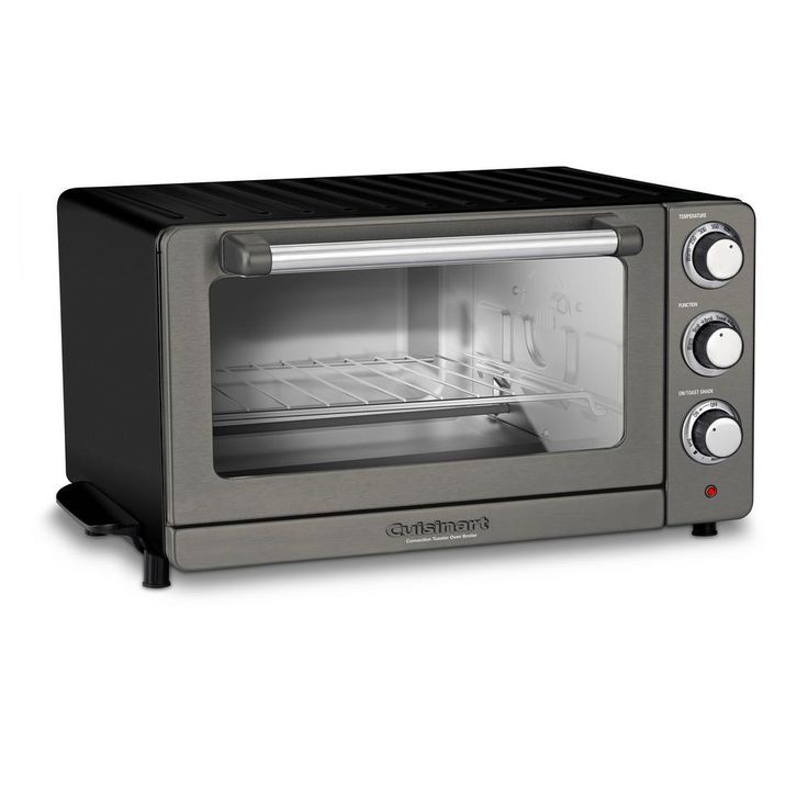 1500 W 6-Slice Black Stainless Steel Convection Toaster Oven with Broiler