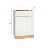 Diamond Express Jamestown 24-in W x 34.5-in H x 24-in D White 1-Drawer Base Fully Assembled Plywood Cabinet (Recessed Panel Shaker Style)