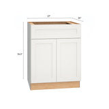 Diamond Express Jamestown 27-in W x 34.5-in H x 24-in D White 1-Drawer Base Fully Assembled Plywood Cabinet (Recessed Panel Shaker Style)