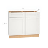 Diamond Express Jamestown 42-in W x 34.5-in H x 24-in D White 1-Drawer Base Fully Assembled Plywood Cabinet (Recessed Panel Shaker Style)