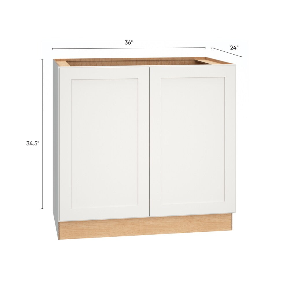 Diamond Express Jamestown 36-in W x 34.5-in H x 24-in D White Base Fully Assembled Plywood Cabinet (Recessed Panel Shaker Door Style)