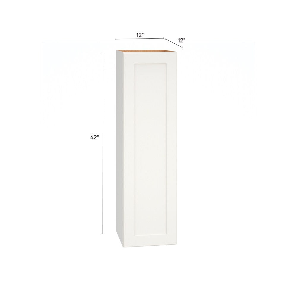 Diamond Express Jamestown 12-in W x 42-in H x 12-in D White Wall Fully Assembled Plywood Cabinet (Recessed Panel Shaker Door Style)