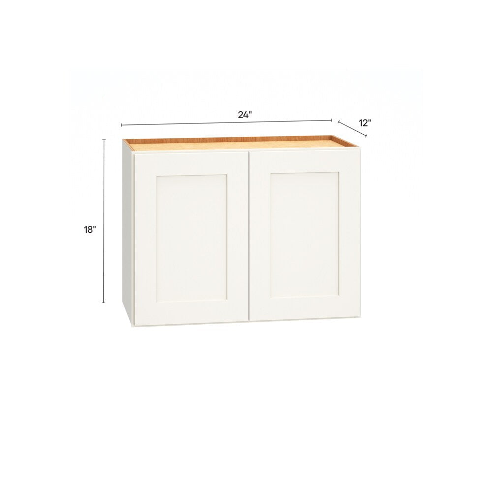 Diamond Express Jamestown 24-in W x 18-in H x 12-in D White Wall Fully Assembled Plywood Cabinet (Recessed Panel Shaker Door Style)