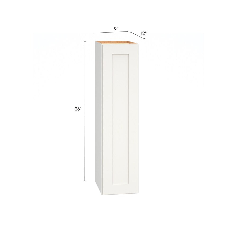 Diamond Express Jamestown 9-in W x 36-in H x 12-in D White Wall Fully Assembled Plywood Cabinet (Recessed Panel Shaker Door Style)