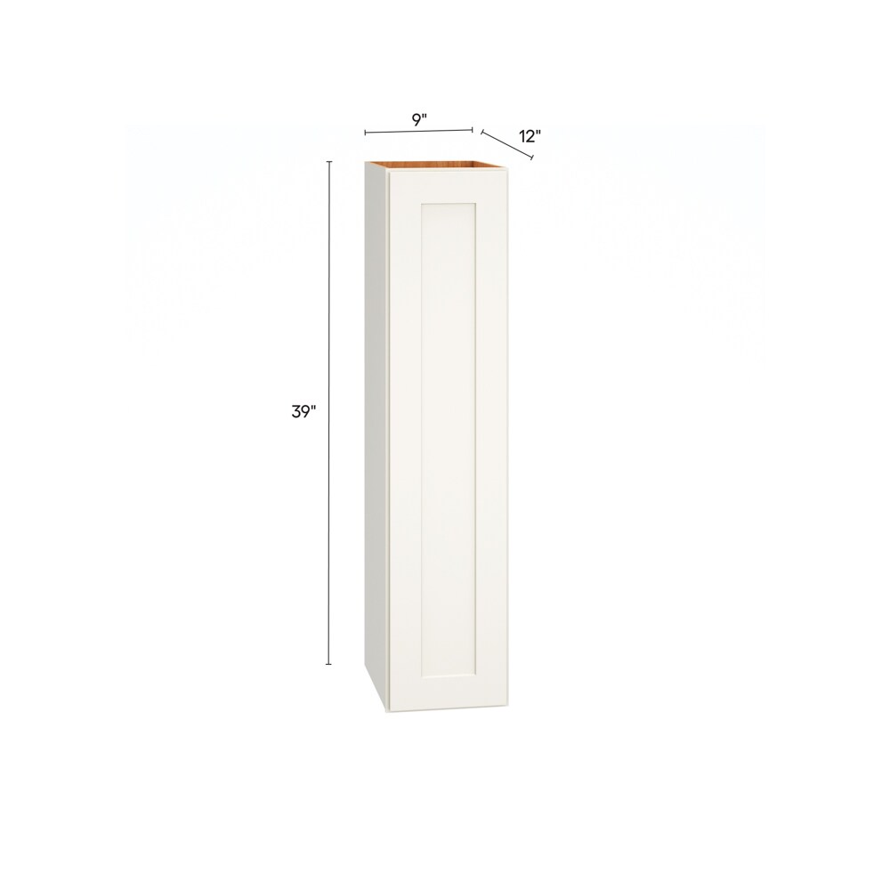 Diamond Express Jamestown 9-in W x 39-in H x 12-in D White Wall Fully Assembled Plywood Cabinet (Recessed Panel Shaker Door Style)