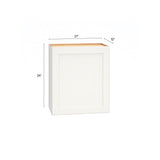 Diamond Express Jamestown 21-in W x 24-in H x 12-in D White Wall Fully Assembled Plywood Cabinet (Recessed Panel Shaker Door Style)