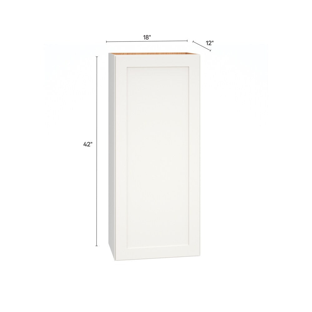 Diamond Express Jamestown 18-in W x 42-in H x 12-in D White Wall Fully Assembled Plywood Cabinet (Recessed Panel Shaker Door Style)