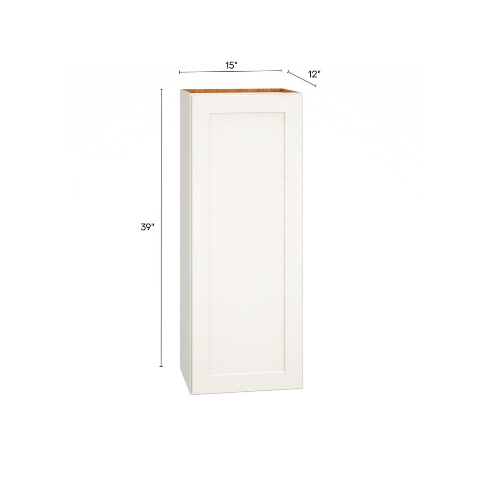 Diamond Express Jamestown 15-in W x 39-in H x 12-in D White Wall Fully Assembled Plywood Cabinet (Recessed Panel Shaker Door Style)