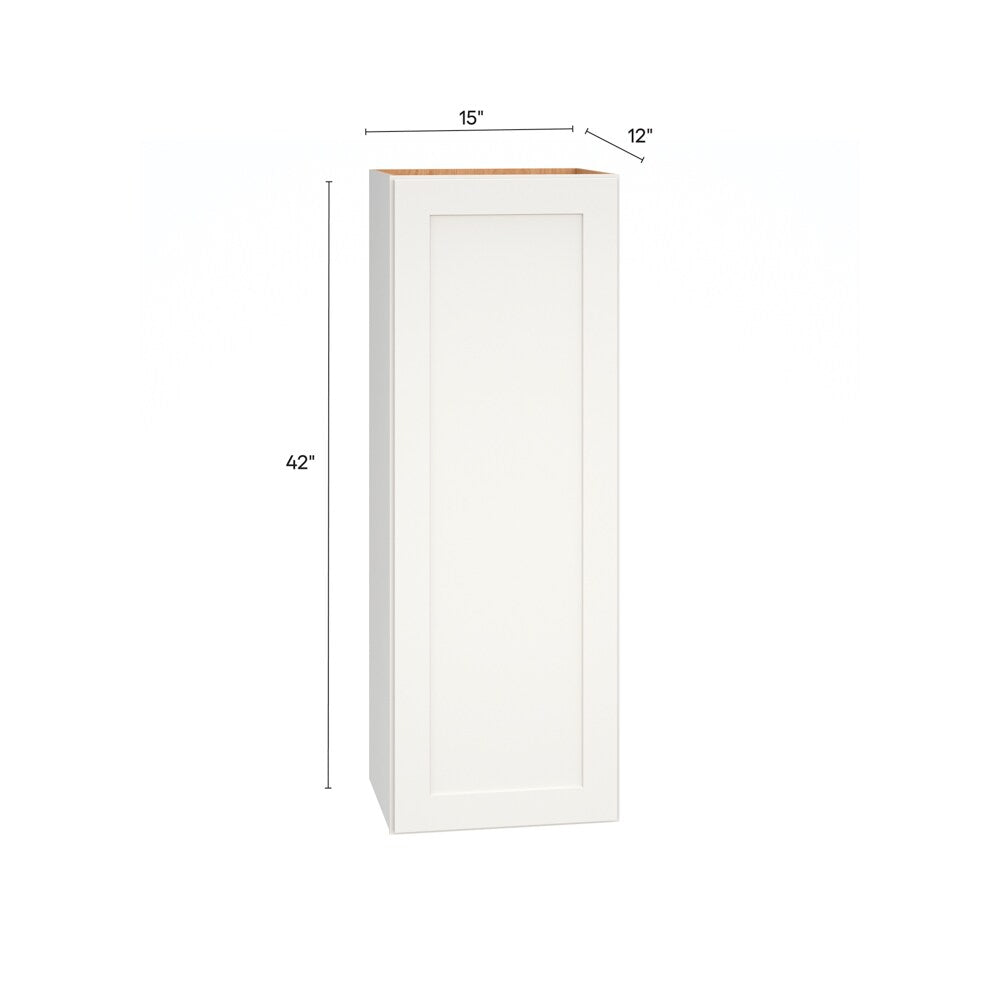 Diamond Express Jamestown 15-in W x 42-in H x 12-in D White Wall Fully Assembled Plywood Cabinet (Recessed Panel Shaker Door Style)