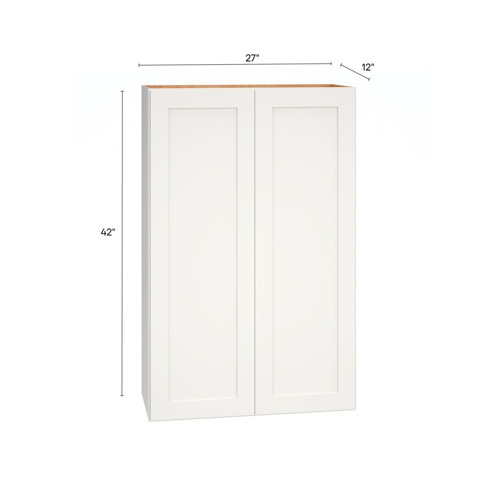 Diamond Express Jamestown 27-in W x 42-in H x 12-in D White Wall Fully Assembled Plywood Cabinet (Recessed Panel Shaker Door Style)