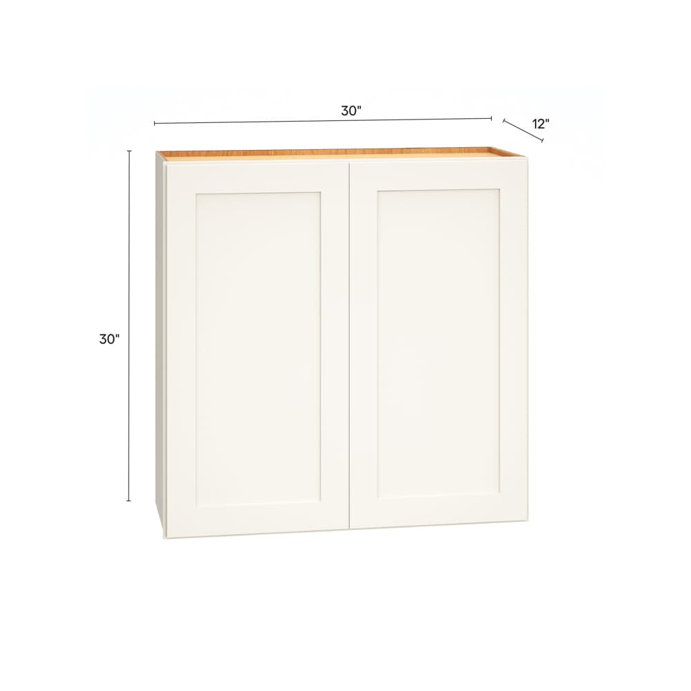 Diamond Express Jamestown 30-in W x 30-in H x 12-in D White Partial Overlay Wall Fully Assembled Plywood Cabinet (Recessed Panel Shaker Door Style)