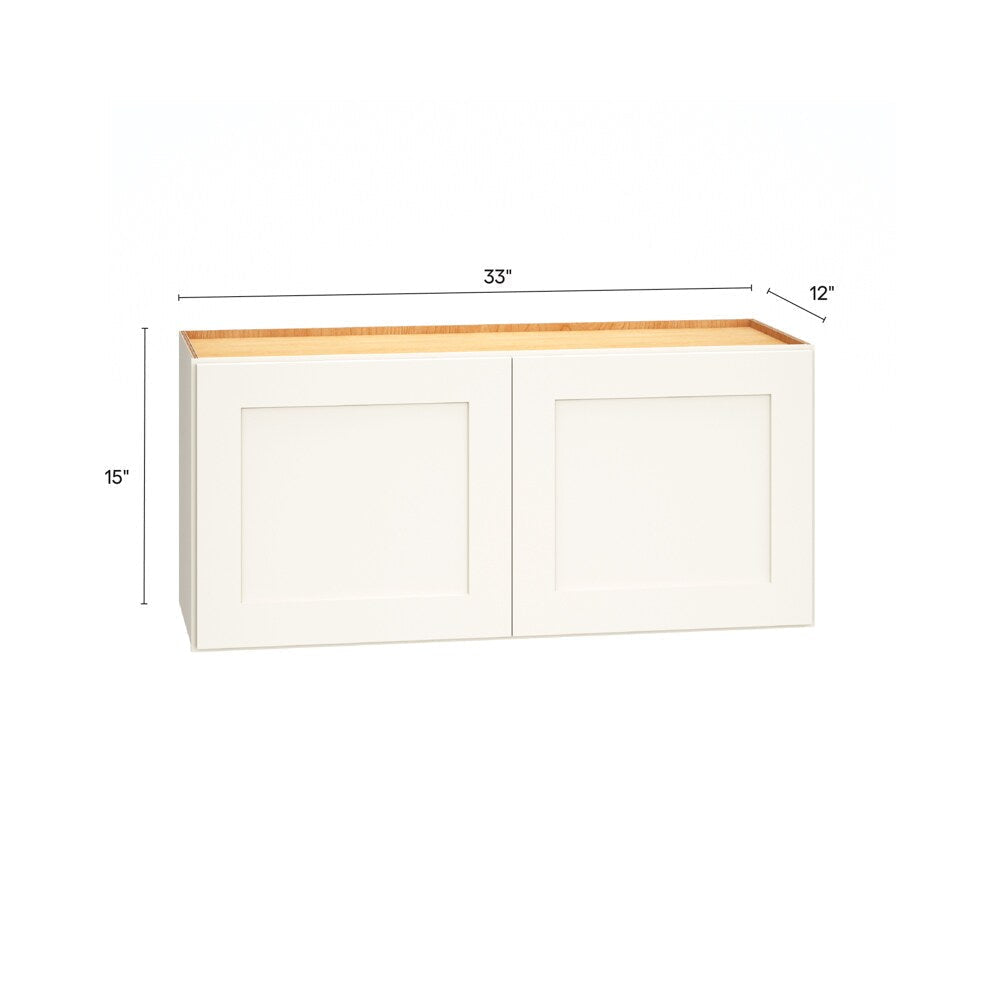Diamond Express Jamestown 33-in W x 15-in H x 12-in D White Wall Fully Assembled Plywood Cabinet (Recessed Panel Shaker Door Style)