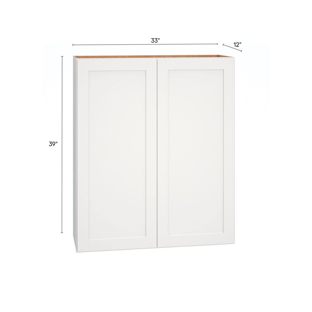 Diamond Express Jamestown 33-in W x 39-in H x 12-in D White Wall Fully Assembled Plywood Cabinet (Recessed Panel Shaker Door Style)