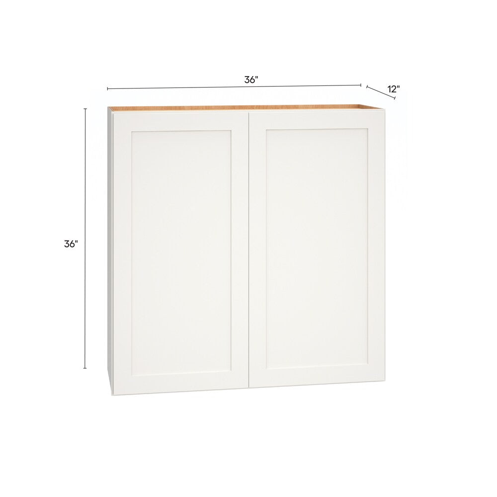 Diamond Express Jamestown 36-in W x 36-in H x 12-in D White Wall Fully Assembled Plywood Cabinet (Recessed Panel Shaker Door Style)
