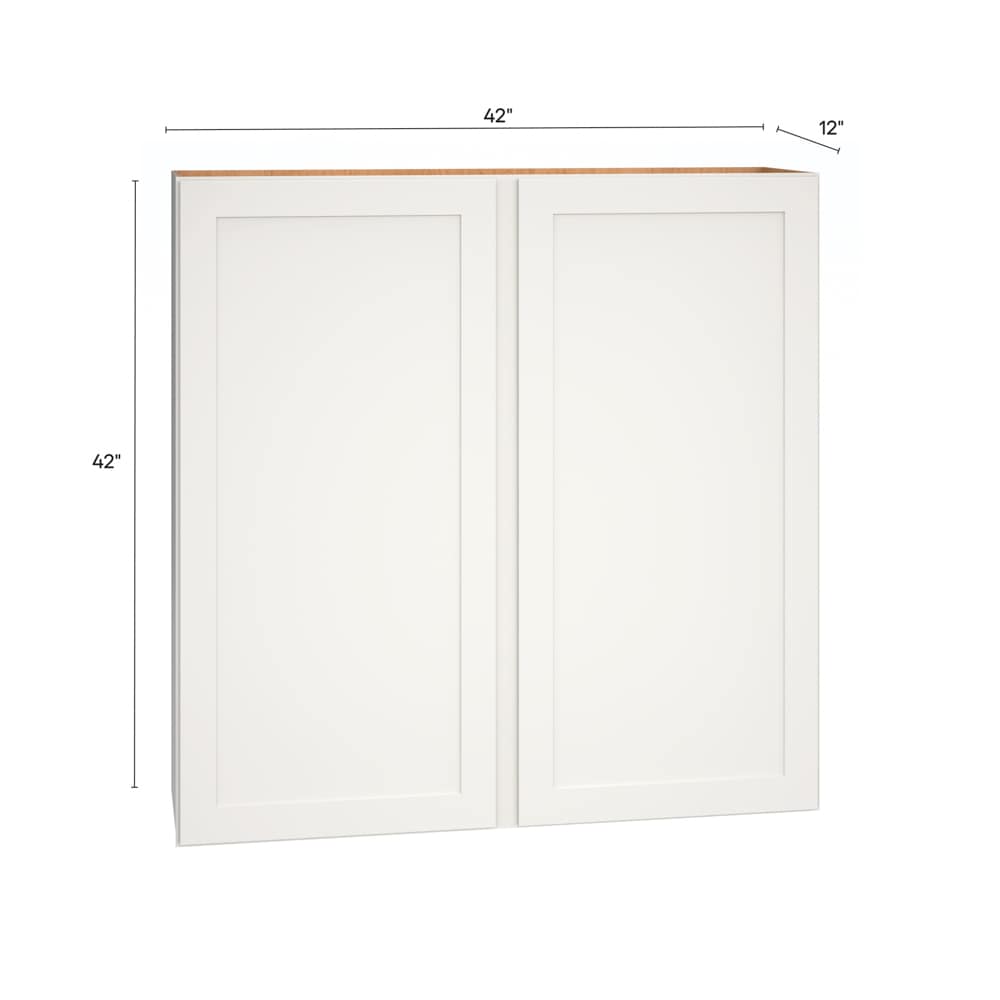 Diamond Express Jamestown 42-in W x 42-in H x 12-in D White Wall Fully Assembled Plywood Cabinet (Recessed Panel Shaker Door Style)