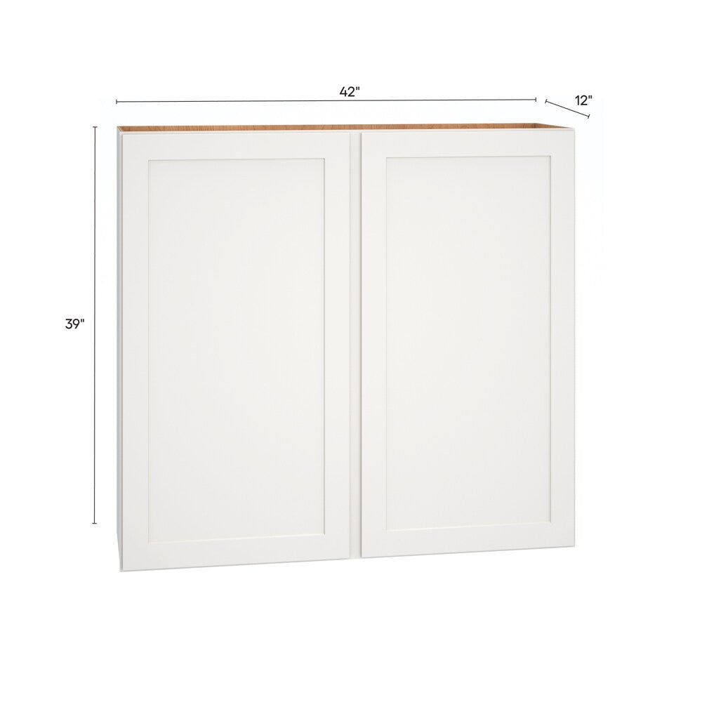 Diamond Express Jamestown 42-in W x 39-in H x 12-in D White Wall Fully Assembled Plywood Cabinet (Recessed Panel Shaker Door Style)