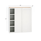Diamond Express Jamestown 36-in W x 39-in H x 12-in D White Blind Corner Wall Fully Assembled Plywood Cabinet (Recessed Panel Shaker Style)