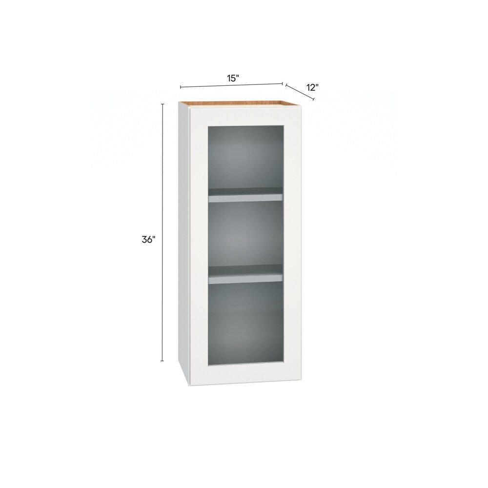 Diamond Express Jamestown 15-in W x 36-in H x 12-in D White Wall Fully Assembled Plywood Cabinet (Recessed Panel Shaker Door Style)