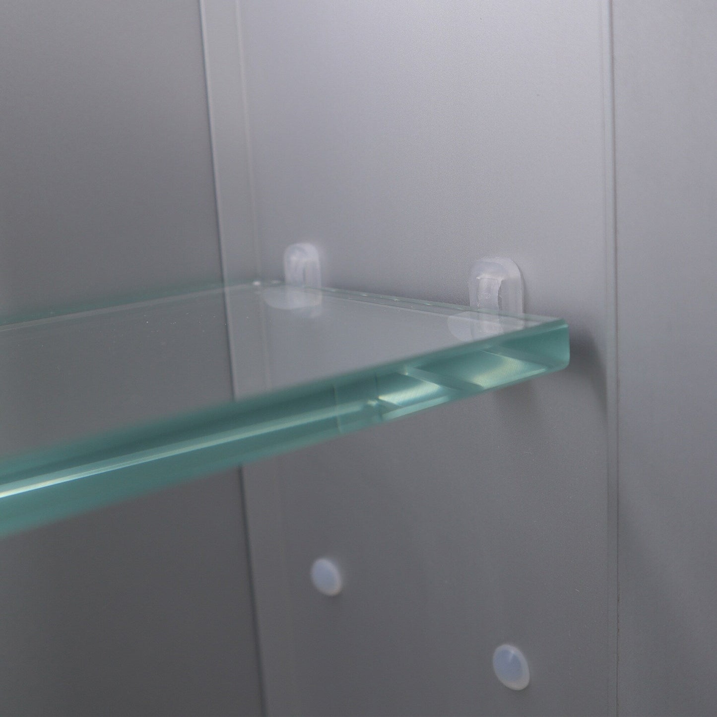 ExBrite 48-in x 32-in Lighted LED Fog Free Surface/Recessed Mount Silver Mirrored Soft Close Medicine Cabinet with Outlet
