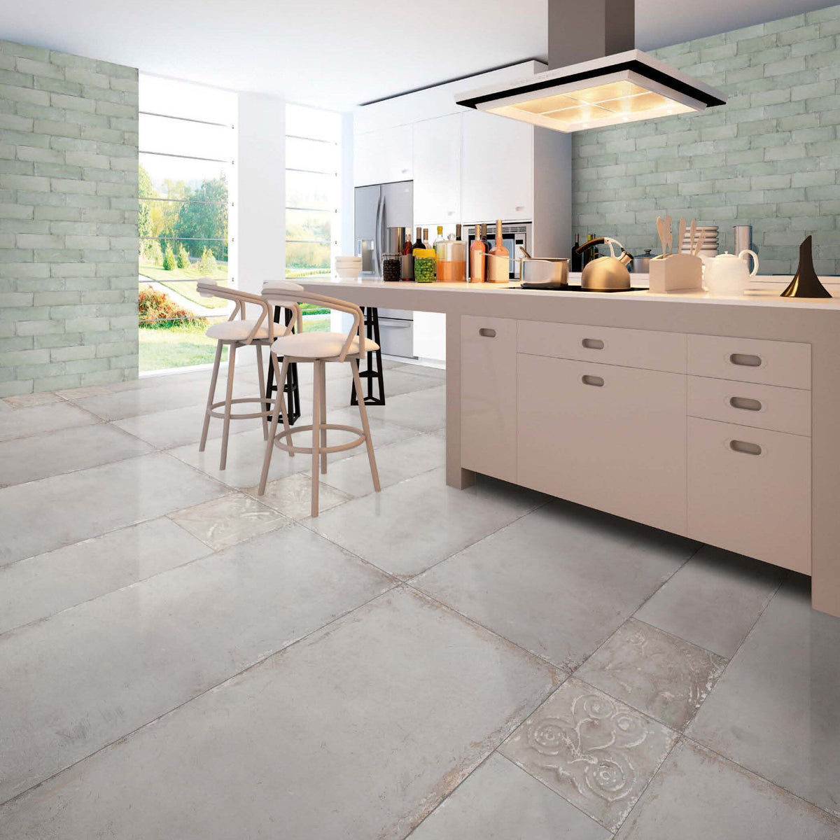 Giorbello Sassuolo Tiles Gray Relief 12-in x 12-in Glazed Porcelain Stone Look Floor and Wall Tile (12-sq. ft/ Carton)