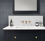 Apollo Tile Colorway Black 12-in x 12-in Glossy Glass Penny Round Floor and Wall Tile (5-sq. ft/ Carton)