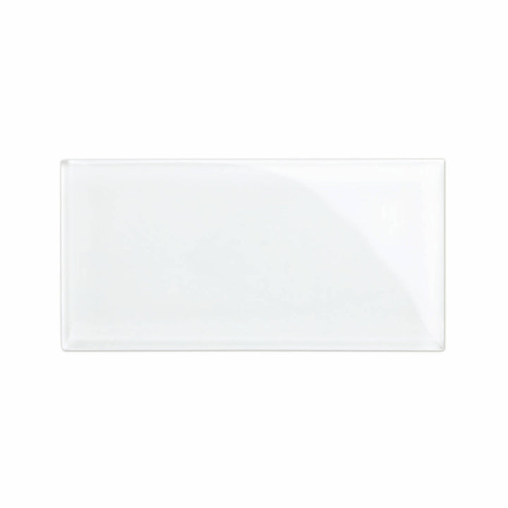 Giorbello (Sample) 6x12 Glass Subway Tiles Bright White 6-in x 12-in Glossy Glass Brick Subway Wall Tile