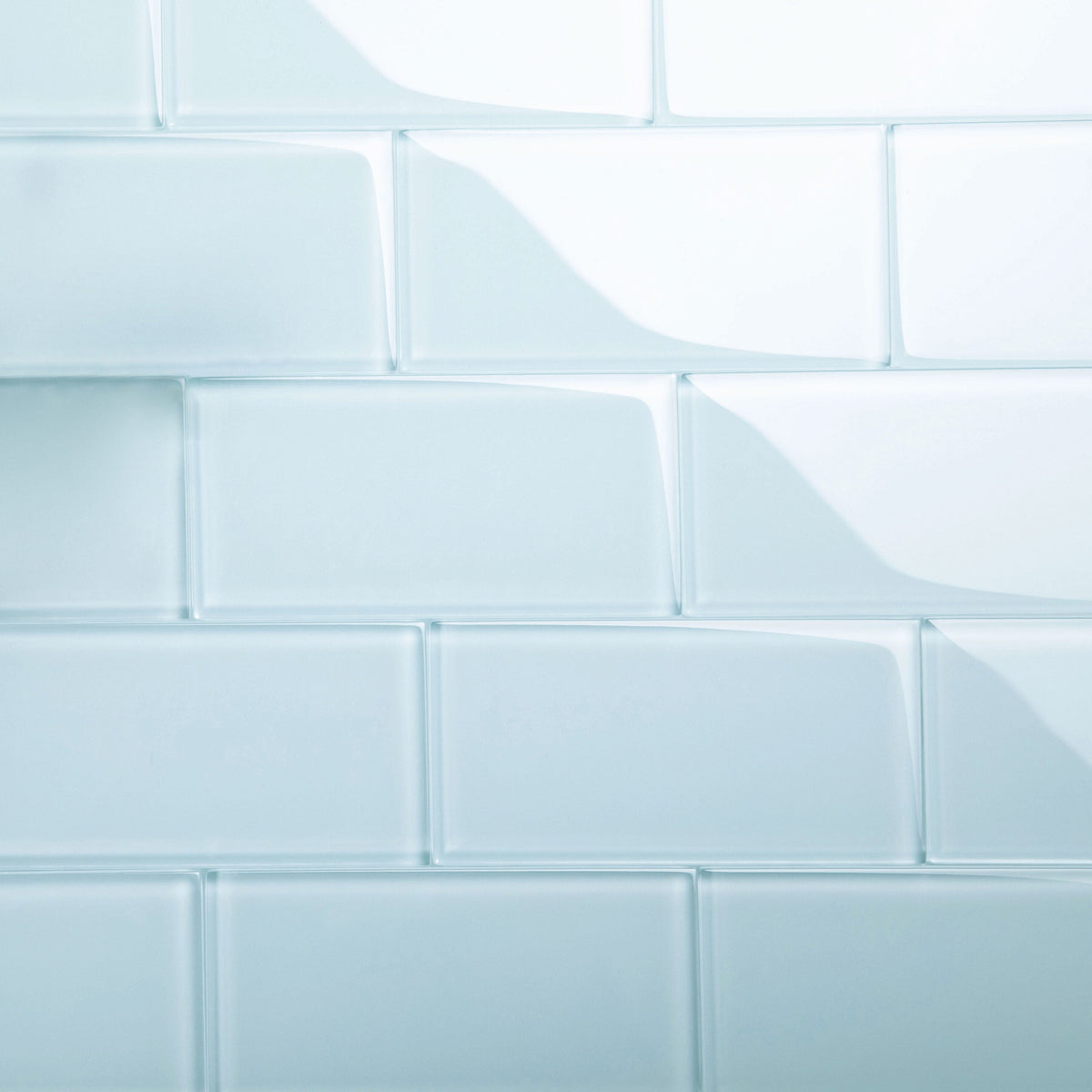 Giorbello (Sample) 6x12 glass subway tiles Morning Sky Blue 6-in x 12-in Glossy Glass Brick Subway Wall Tile