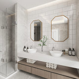Giorbello (Sample) 6x12 glass subway tiles Agreeable Gray 6-in x 12-in Glossy Glass Brick Subway Wall Tile