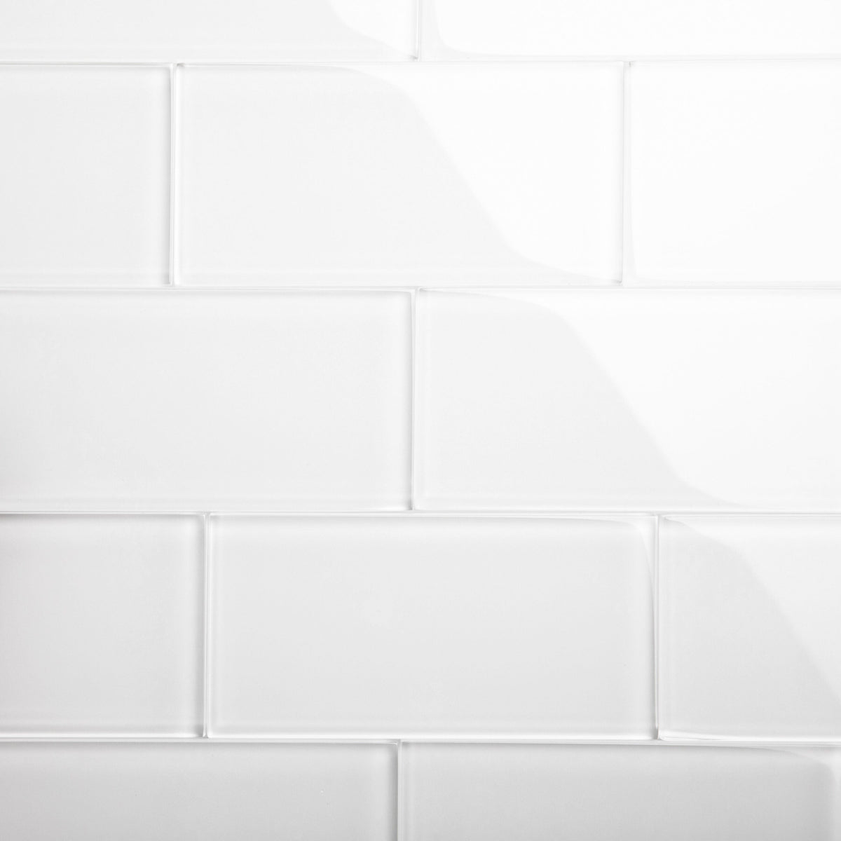 Giorbello Classic Premium Alabaster White 6-in x 12-in Glossy Glass Subway Wall Tile (5-sq. ft/ Carton)