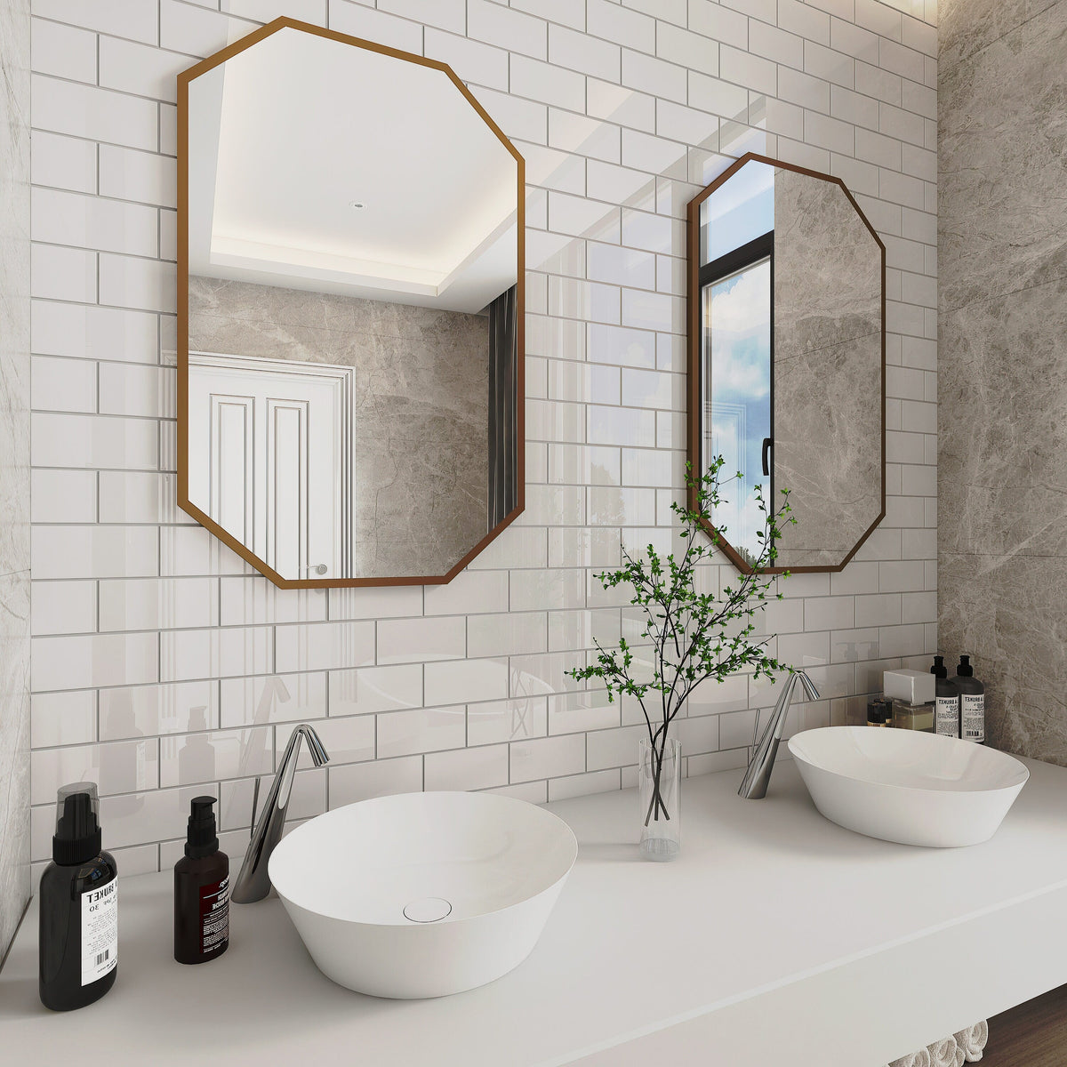 Giorbello Classic Premium Agreeable Gray 3-in x 6-in Glossy Glass Subway Wall Tile (5-sq. ft/ Carton)