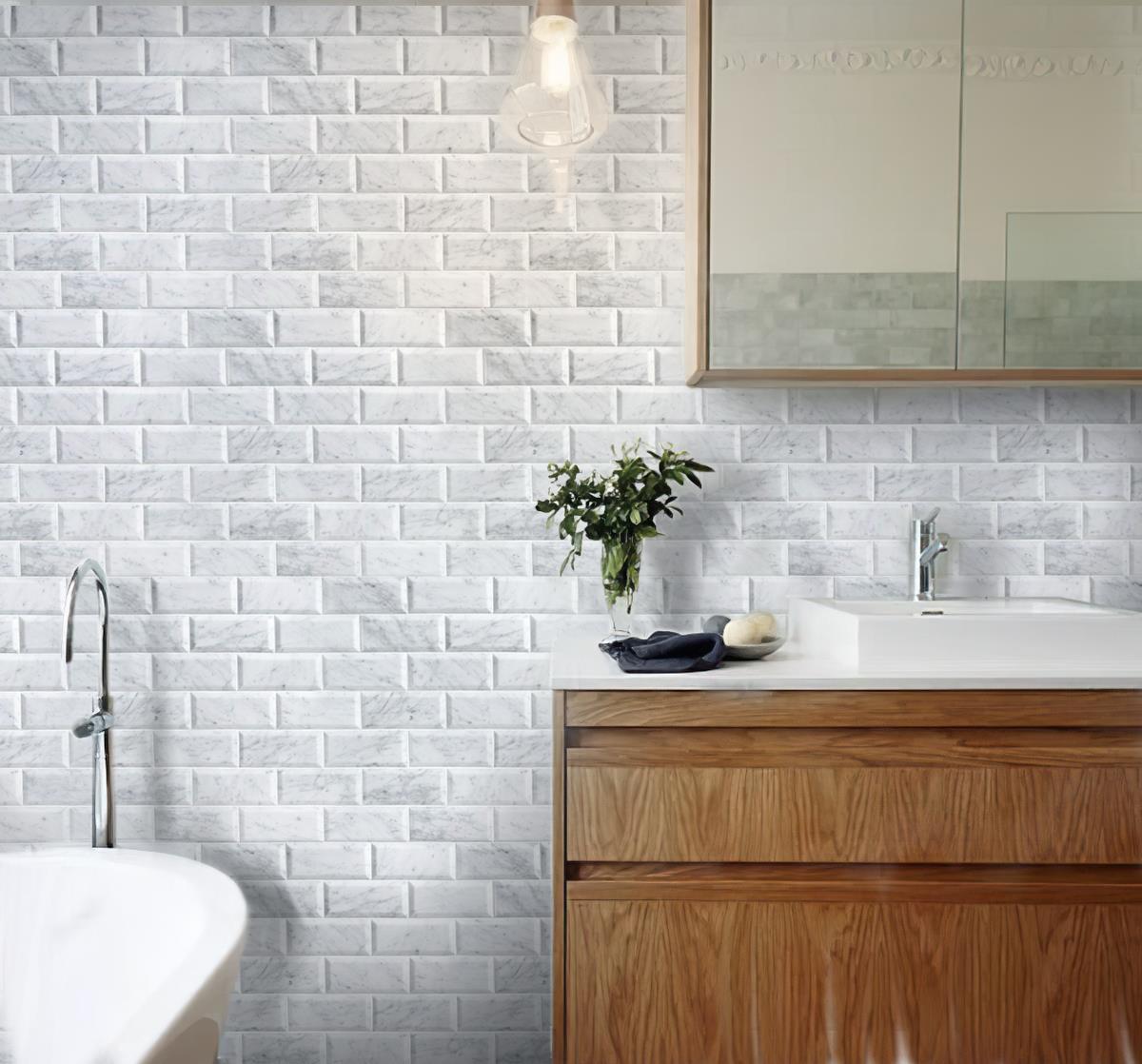 Apollo Tile Pearl White 3-in x 6-in Polished Natural Stone Marble Brick Subway Floor and Wall Tile (5-sq. ft/ Carton)