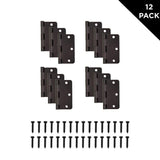 3-1/2 in. x 1/4 in. Radius Oil-Rubbed Bronze Door Hinge Value Pack (12-Pack)