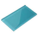 Apollo Tile (Sample) Blue 3-in x 6-in Polished Glass Brick Subway Floor and Wall Tile