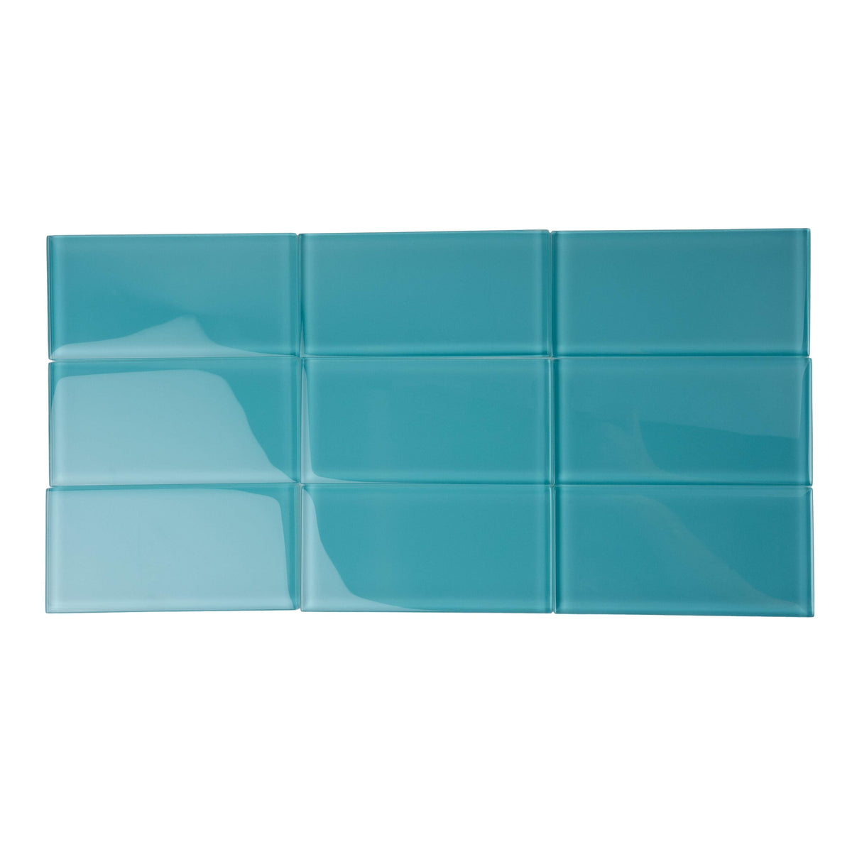 Apollo Tile (Sample) Blue 3-in x 6-in Polished Glass Brick Subway Floor and Wall Tile