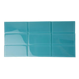 Apollo Tile (Sample) Blue 3-in x 6-in Polished Glass Brick Subway Floor and Wall Tile