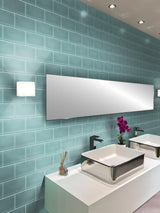Apollo Tile (Sample) Blue 3-in x 6-in Polished Glass Brick Subway Floor and Wall Tile