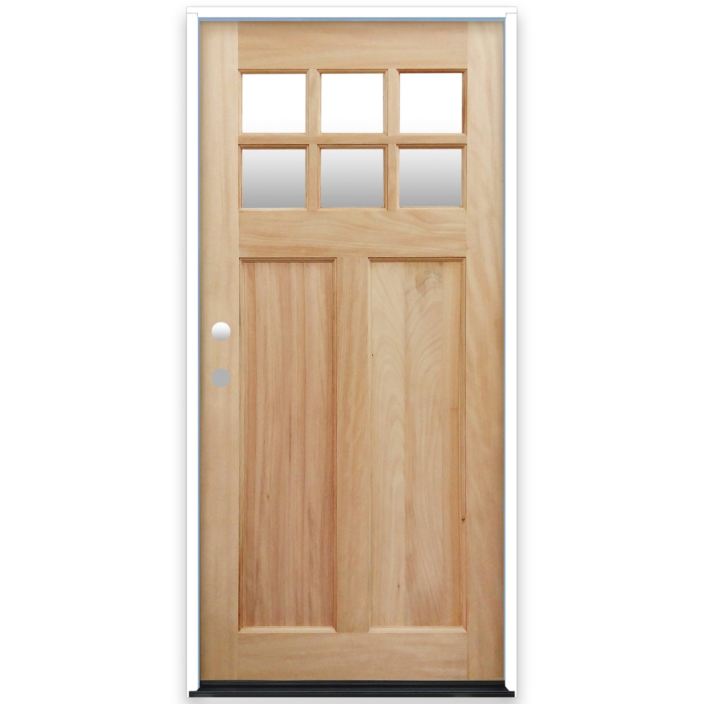 Creative Entryways Unfinished Wood Craftsman Front Door with Clear Glass