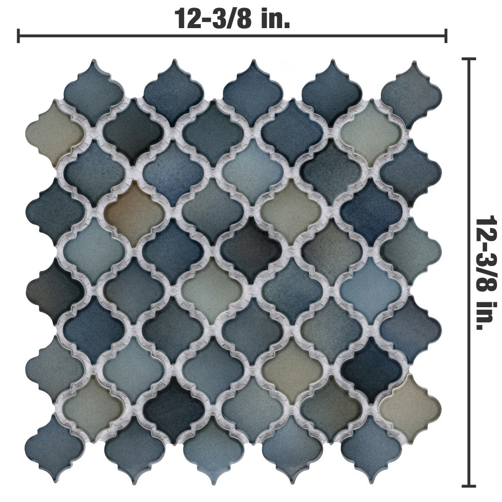 Merola Tile Hudson Tangier Atlantis 12-3/8 in. x 12-3/8 in. Porcelain Mosaic Tile (10.96 sq. ft. / Case)