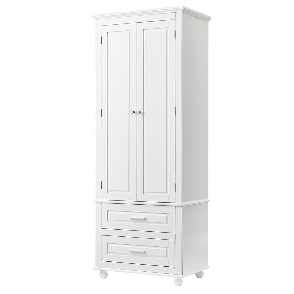 ModernLuxe 15.7-in W x 62.5-in H Wood Composite White Wall-mount Utility Storage Cabinet