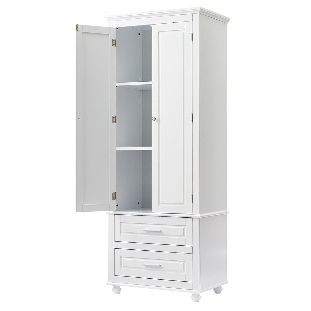 ModernLuxe 15.7-in W x 62.5-in H Wood Composite White Wall-mount Utility Storage Cabinet