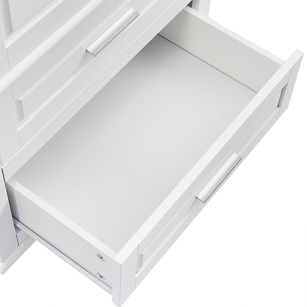 ModernLuxe 15.7-in W x 62.5-in H Wood Composite White Wall-mount Utility Storage Cabinet