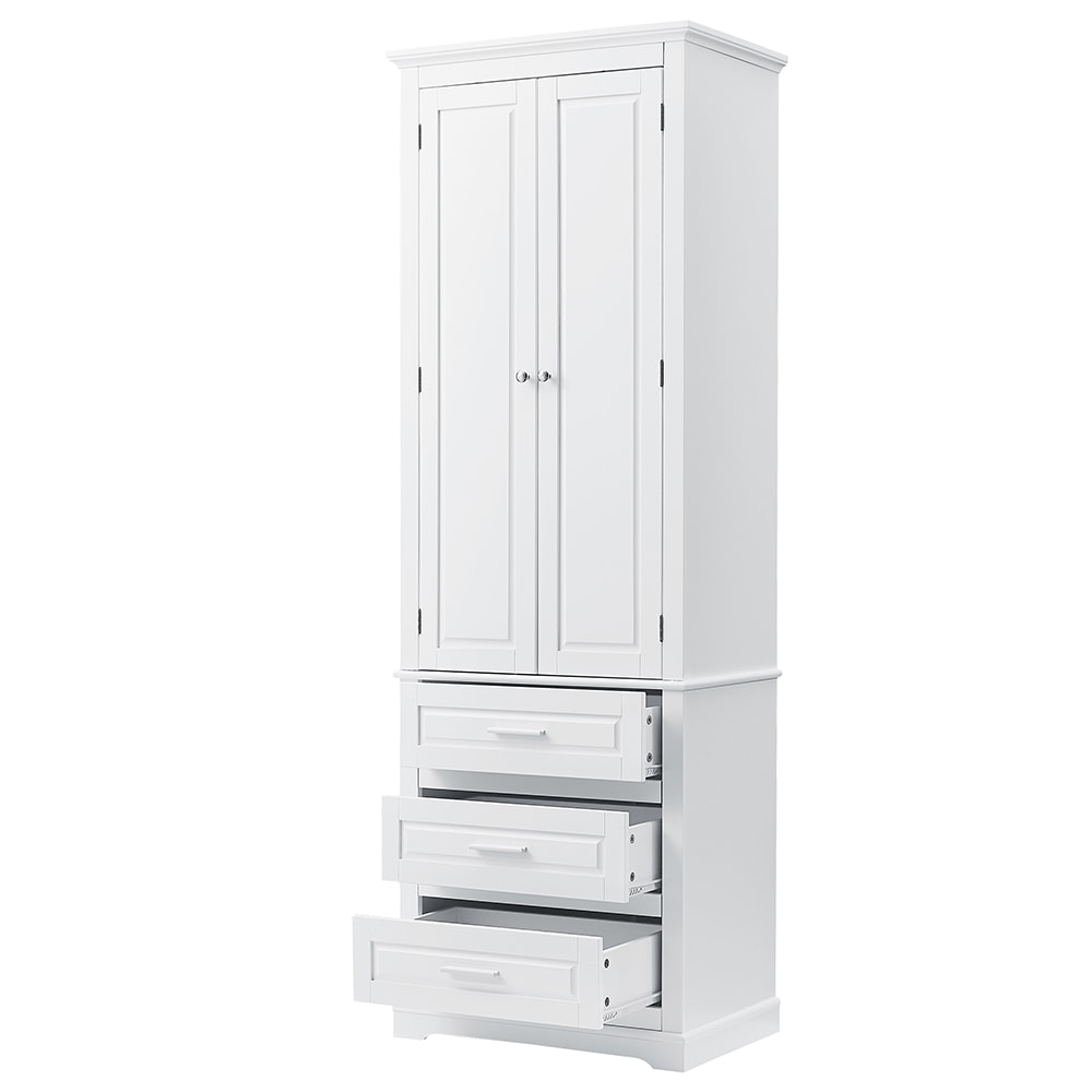 ModernLuxe 15.7-in W x 70-in H Wood Composite White Wall-mount Utility Storage Cabinet