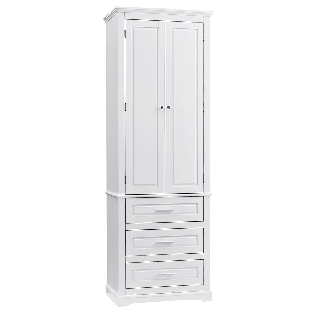 ModernLuxe 15.7-in W x 70-in H Wood Composite White Wall-mount Utility Storage Cabinet